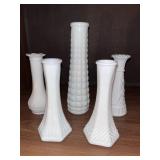 Vintage Milk Glass Bud Vases - 5