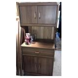 Vintage Composite Rolling Microwave Cabinet