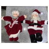 Mr. & Mrs, Santa Claus Seated Plush Decoration
