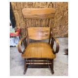 C 1910 Oak Mission-Style Rocking Chair