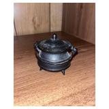 Vintage Miniature Cast Iron Cauldron w/ Lid