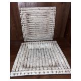 Vintage Pair of Faux Bamboo Condiment Plates