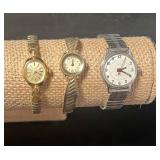 Vintage Ladies Timex Gold & Silver Tone Watches