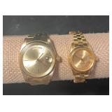 Vintage CYP Quartz Mens & Ladies Gold Tone Watches