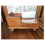 Vintage Pine Hand Made Doll Cradle