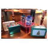 Collection of Assorted Tin Cookie Containers