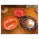 C 1960 GES-Line Melamine & Amber Glass Ashtrays