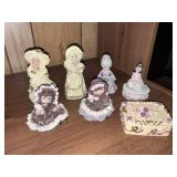Vintage Collection of Resin Figures & Trinket Boxs