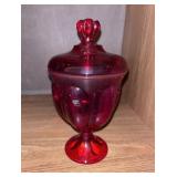 Vintage Viking Glass Persimmon 6-Petal Candy Dish