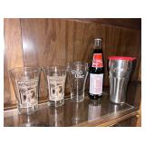 Vintage Coca Cola Glassware & 1983 Bottle