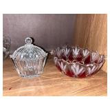 Vtg. Mikasa Roxborough Ruby Red Glass Bowl