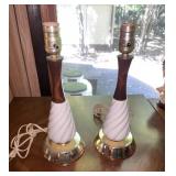 MCM Wood & Ceramic Table Lamps