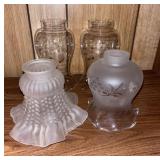 Collection of Etched & Frosted Glass Lamp Shades
