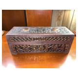 Vintage Polish Wooden Jewelry or Sewing Box