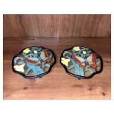 Vintage Cast Iron Hand Painted Butterfly Trivets