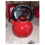 Vintage Enamelware Whistling Tea Kettle