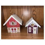 Pair of Painted Bird Houses