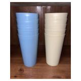 Vintage Large Plastic Picnic Tumblers - 10