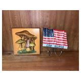 C 1970 Glazed Mushroom Wall Tile