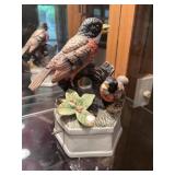 Vintage Porcelain American Robin Music Box