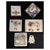 Vintage Designer Beaded Necklace & Earrings