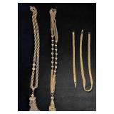 Vintage Gold Tone Braided Necklaces & Bracelet - 4