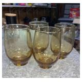 Vintage Libbey Tempo Amber Glasses - 4