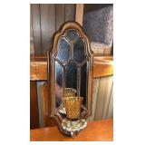Vintage Plastic Mirrored Wall Sconce w/ Votive