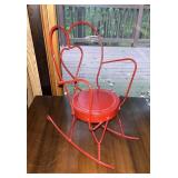 Vintage Red Metal Doll Rocking Chair