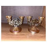 Vtg Pair of Jeanette Marigold Iris & Herringbone