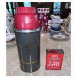 C 1950 Thermos & A & P Pepper Tin