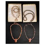Vtg. Carnelian, Jasper & Tigers Eyes Necklaces