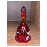 Vintage Fenton Hand Painted Ruby Red Bell
