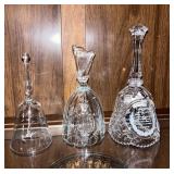 Vintage Decorative Etched Glass Bells - 3