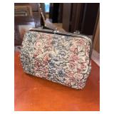 C 1950 Dover Tapestry w/ Brass Accents Hand Bag