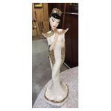Vintage Oriental Porcelain Lady Statue