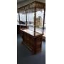 BEAUTIFUL OAK BAR, BRASS LINED TOP, CARVED FRONT