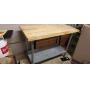 4' WIDE METAL AND WOOD TOP WORK TABLE