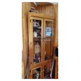 CORNER GUN CABINET *NO CONTENTS *SHELVES ADDED