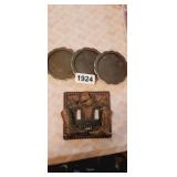 WESTERN SWITCH COVER AND 3 COASTERS