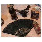 CATCH ALL LOT *FAN, AVON BOTTLES, CANDLE HOLDERS