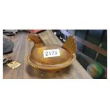 BROWN CHICKEN ON NEST DISH
