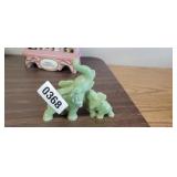 GREEN ELEPHANT CARVED DECOR