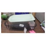 PYREX DISH WITH LID AND STRAINER