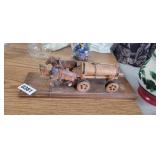 WOODEN HORSE AND CARRIAGE DECOR