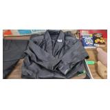 BLACK TRENCH STYLE LEATHER JACKET SIZE M
