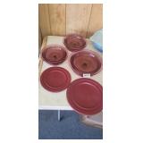 VISIONS CRANBERRY GLASS BAKING DISHES *2 TRAVEL LI