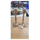 2 BRASS CANDLE HOLDERS