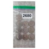(10) KENNEDY HALF DOLLARS