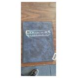 COLLECTORS CARD ALBUM WITH 1 PAGE OF CARDS